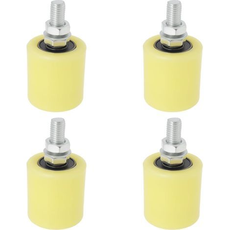 Lot de 4 rouleaux de guidage coulissants en nylon de 2 pouces pour portes électriques portes coulissantes roues de serrage en nylon portes en fer avec roulement 6201 (1/5)