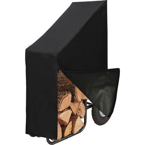 Couverture de Chariot à Bûches de Bois de Chauffage 600D Tissu Oxford Couverture de Protection Extérieure pour Tas de Bois Housse de Protection contre la Poussière et la Pluie pour L'automne et (1/5)