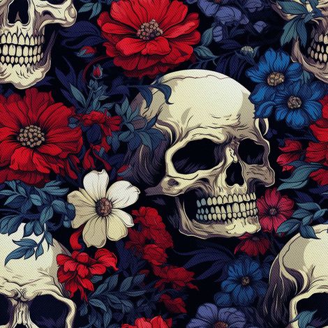 Tela decorativa para exteriores Oxford - Motivo de calavera I DX4531 (1/5)