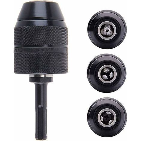 SDS-Plus-Adapter, 2–13 mm Schnellspannbohrfutter mit Selbstklemmung, professionelle Hochleistungs-Schnellspannbohrmaschine 1/2–20UNF (1/4)