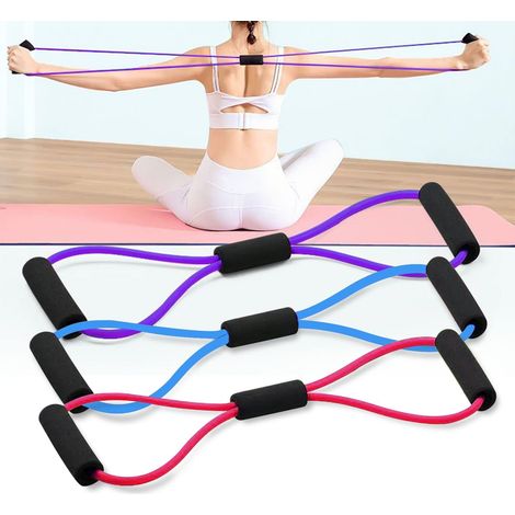 Lntyq 3PCS Figure 8-Shape Resistance Bands, Yoga Pilates Squats, Muscle Training Fitness Expander Resistance Training Bands pour La Maison Et La Salle De Sport (1/4)