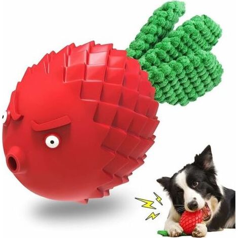 Jouet à mâcher pour chien en caoutchouc naturel durable et robuste, jouet éducatif, convient aux chiots, aux grands chiens, aux chiens moyens et aux petits chiens, bâtonnet de nettoyage dentaire, roug (1/5)