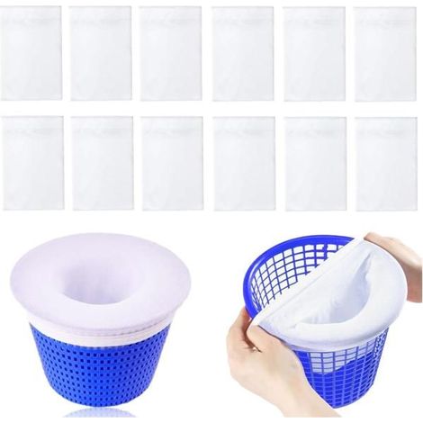 Skimmer-Vorfilter für Schwimmbecken - Set mit 30 Stück, wiederverwendbarer Korb zum Auffangen von Schmutz, Blättern und Haaren