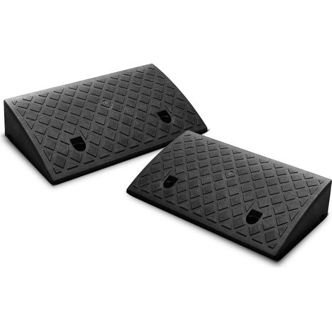 Boudech – Lot de 2 rampes de trottoir antidérapantes en plastique – Charge maximale 2000 kg – Longueur 49 cm – Pour fauteuils roulants et scooters