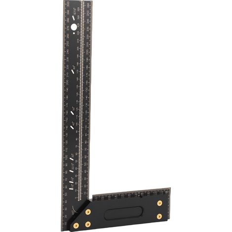 Règle de traçage multifonction 300mm noire en fibre de verre pour le travail du bois, outil de mesure et de marquage (1/5)
