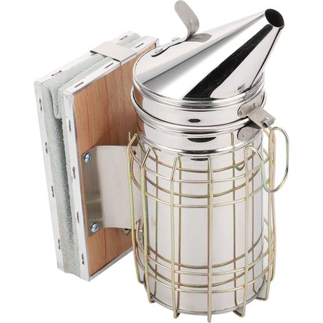 Bienensmoker aus Edelstahl mit Schutzgitter – Imkereiausrüstung (1/5)