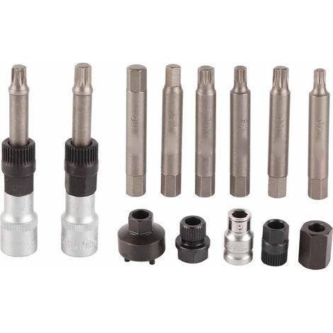 Lot de 13 outils décolleteur poulie alternateur démontage roue libre clé désaccoupleur douille manchon pose pour poulies OAD OWC (1/5)