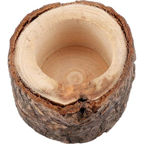 Bougeoir en Bois de tas de Bois, Porte-Bougie à la Main, Support aux chandelles, bougeoir en rondins de Pot de Fleurs, décor d'ornement pour la Maison(m) (1/5)