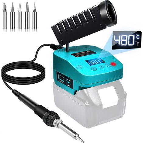 Soldeerbout - Sans Fil - Chauffage Rapide en Quelques Secondes - Mémoire Automatique de Température - Compatible Batterie Makita 18 V - Pour Réparation Électronique et Projets Domestiques - 1 Pièce