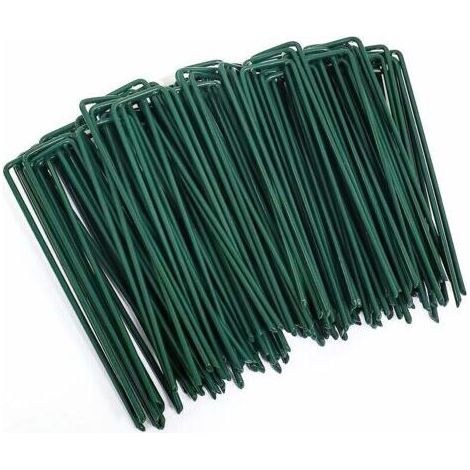Piquets de Jardin 30 pcs,Piquets de Fixation en Acier pour Jardin Toiles de Paillages et de Jardinage Grillage,Galvanisé Antirouille à Chaud Agrafes en Forme de U(150 mm de Long 3mm largeur