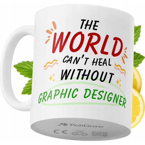 Mug humoristique pour graphiste, avec texte amusant et design graphique. Idéal pour les anniversaires, les fêtes et les occasions spéciales. Mug premium pour la maison, le bureau et le travail. Blanc, (1/5)