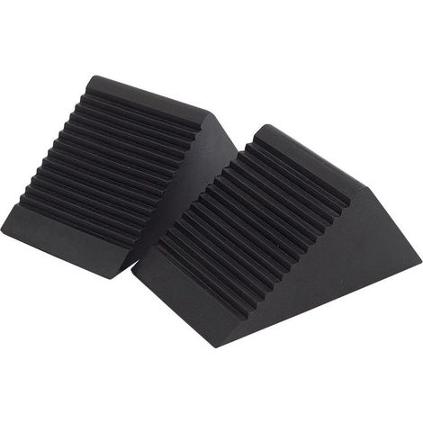 Cale de roue Caoutchouc Lot de 2, 125 x 60 x 78mm, bleu (1/4)