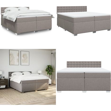 Boxspringbett mit Matratze Taupe 200x200 cm Stoff - Boxspringbett - Doppelbett - Bettsystem - Schlafsofa - Polsterbett - Home & Living (1/5)