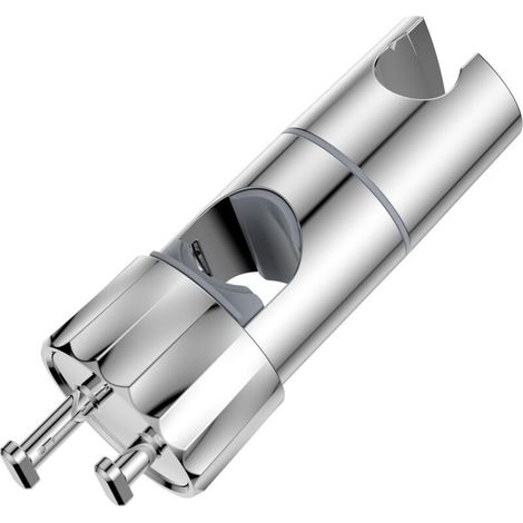 Support de Pomme Douche de Rechange – Support Douchette Universel Réglable avec 2 Accroche pour rail douchette de 16 à 28 mm,Support Barre de Douche Attache,Porte Douchette Mural en ABS,Chromé (1/5)