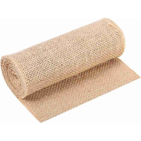 Chemin de table rustique en toile de jute et toile de jute pour loisirs créatifs, chaise, maison, fête de mariage, 15 x 200 cm (1/5)