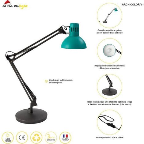 Lampe Architecte - Bras Articulés - Tête Orientable - Pour Bureau Et Atelier - 1 Unité (1/5)