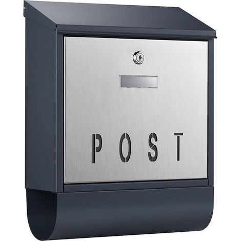 Boite aux lettres design porte-journaux boîte postale design murale 30 × 39 × 11 cm gris