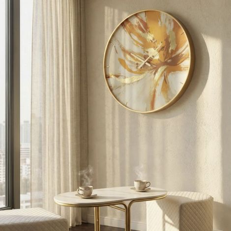Reloj de pared de 80 cm Millie, naranja y blanco (1/5)