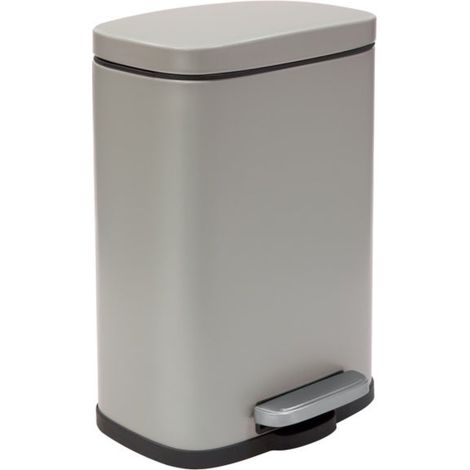 Spirella - Cestino per Bagno a Pedale Modello Akira - Acciaio Inossidabile di Alta Qualità - Chiusura Silenziosa Easy-Close - Tortora Opaco - 5L - Accessori per il bagno