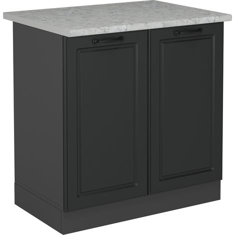 Mobile lavello cucina R-Line, Antracite casa di campagna, 80 cm PL Marmo, Vicco