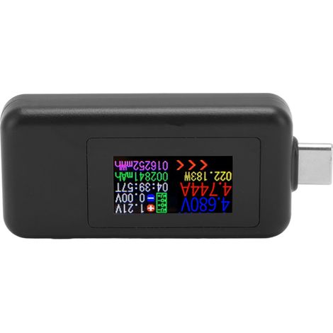 Détecteur de charge USB (tension et courant) avec écran couleur HD, compatible PD et testeur de chargeur USB Type-C bidirectionnel. (1/5)