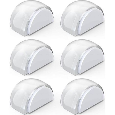 Lot de 6 butées de porte à coller au sol, transparentes et auto-adhésives.