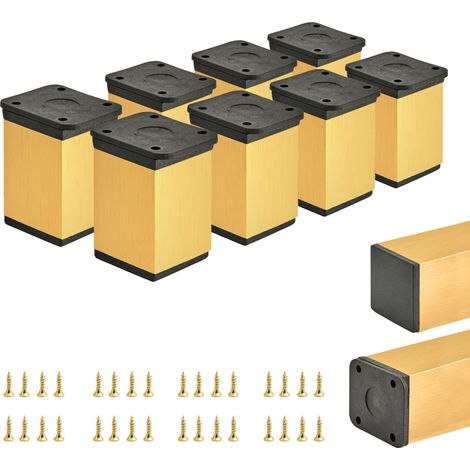 8 gambe per mobili base  Sezione trasversale 40x40 mm  Altezza - 60 mm  Colore: oro spazzolato + viti incluse (1/5)