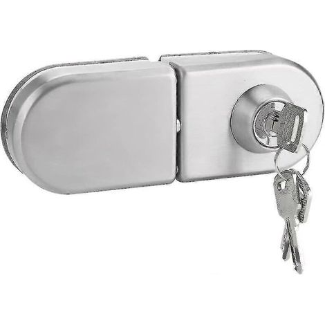 Serrure de porte vitrée antivol, 10-12 mm, en acier inoxydable, avec clés, ouverture/fermeture, pour la maison, l'hôtel, le bureau ou la salle de bain.-AquaForge (1/4)
