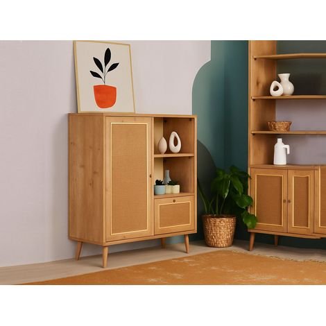 Dmora - Kommode Zenara, Wohnzimmerbuffet, Wohnzimmer-Sideboard, Moderne Küchen-Speisekammer, 90x40h110 cm, Eiche, mit verstärkter Verpackung (1/5)