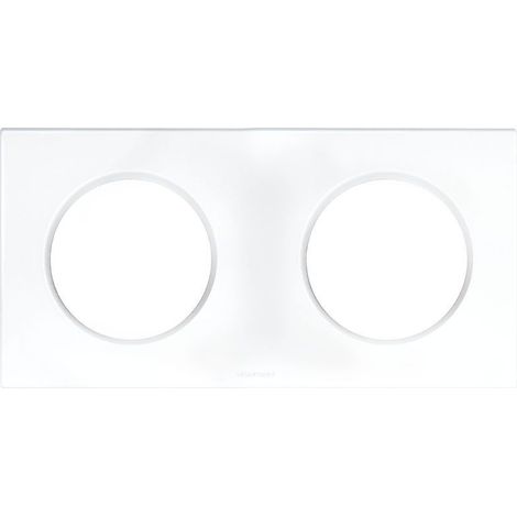 Eur Ohm – Plaque double Eurohm carrée blanche ultra fine – Compatible mécanismes Eurohm Square – Installation facile et esthétique