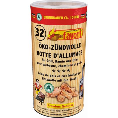 Favorit Anzündwolle für Kamin, 32 Stück, Anzünder, Ofenanzünder, Kohleanzünder (1/2)