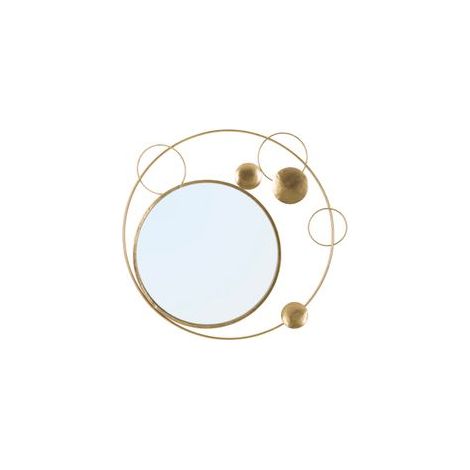 Miroir mural avec cercles en métal doré cm 90x3x83 (1/5)