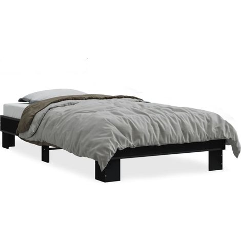 Maison Exclusive - Giroletto Nero 90x200 cm in Legno Multistrato e Metallo (1/5)