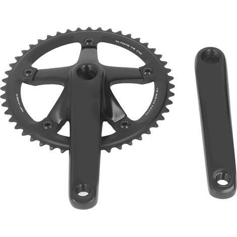 Pédalier de vélo 48 dents noir à pignon carré conique en alliage d'aluminium pour VTT, vélo de route et vélo à pignon fixe (1/5)