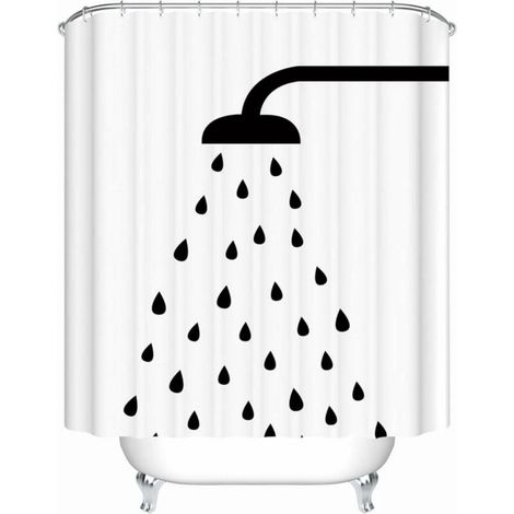 Joli rideau de douche épais - 180 x 180 cm - Rideau de douche créatif en polyester - Imperméable et résistant aux moisissures - Rideau de salle de bain décoratif (1/5)