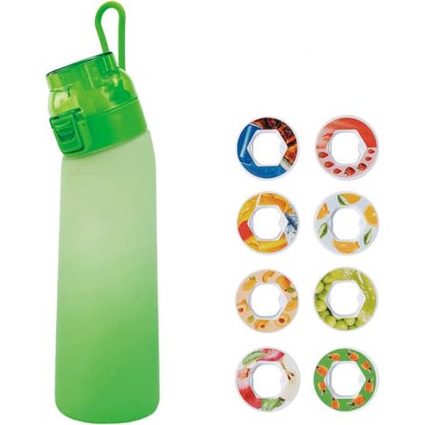 Gourde parfumée Air-Up 700 ml – 8 capsules aromatisées  Sans sucre et savoureuse  Gourde dégradée, idéale pour les activités de plein air et la salle de sport  Vert dégradé (1/5)