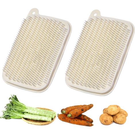 Spazzola per verdure, set di 2 spazzole per verdure, spazzola per frutta e verdura, spazzola per patate, spazzola morbida adatta per patate, carote e radici di loto (1/5)