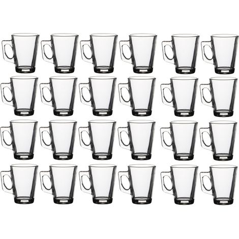 Lot de 24 tasses en verre - Transparents Contenance 18,5 cl Entièrement en verre - Livraison gratuite (1/2)