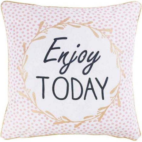 Housse de Coussin "Enjoy" 40x40cm Rose