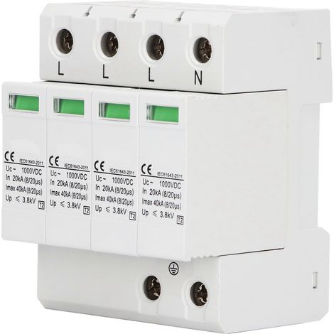Parafoudre DC photovoltaïque SGSP-40 1000V 40kV 4P avec accessoire GS11853-02, protection contre surtensions pour installation solaire. (1/5)