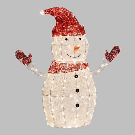 Bonhomme de neige 3D H100cm 275 Dual LED couleur au choix blanc chaud ou blanc froid Lotti (1/5)