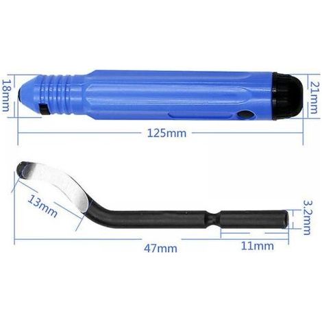 Sbavatrice manuale con testa girevole a 360° e 10 lame metalliche intercambiabili per una finitura precisa su metalli e plastica. (1/3)