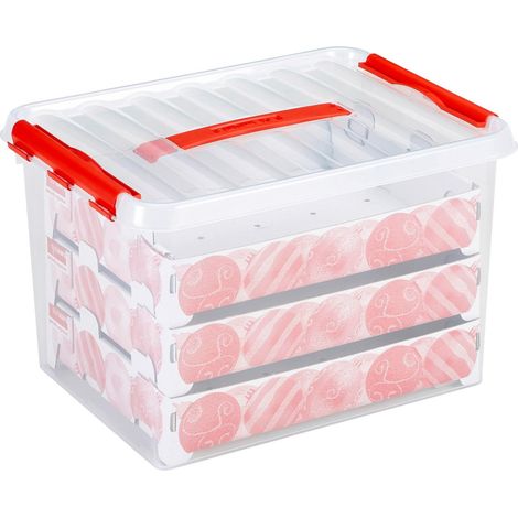 Sunware Weihnachtskugel-Box 22 l 60 Kugeln Weihnachten Kugeln Aufbewahrung (1/3)