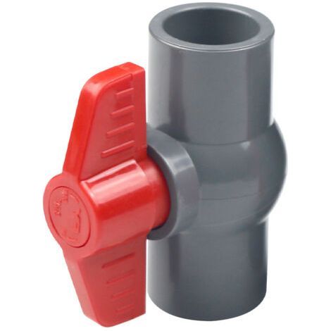 Valvola a sfera in PVC, valvola in plastica U-PVC, raccordi diritti per la regolazione del flusso e l'intercettazione (φ40 mm) (1/5)