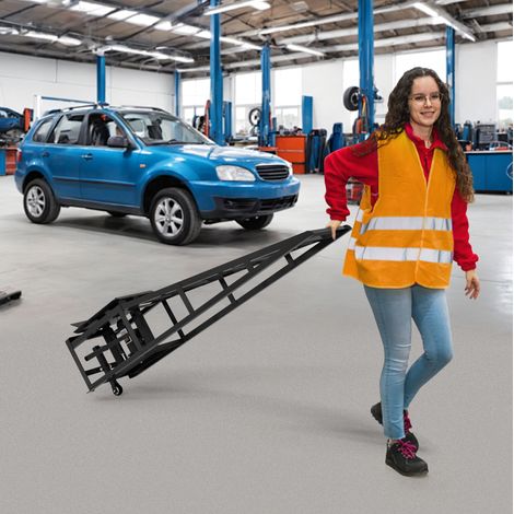 Juego de 2 rampas elevadoras hidráulicas 5T con ruedas, altura de elevación 23-36 cm, negro HAVRYA (1/5)