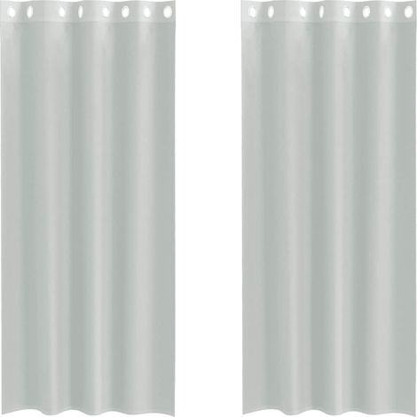 Maison Exclusive - Voile Vorhänge mit Ösen 2 Stk. Hellgrau 140x22