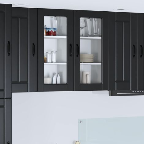 Küchenschrank Lucca Schwarz 40 x 31 x 80 cm Holzwerkstoff