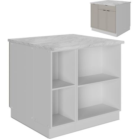 Îlot de cuisine Fame-Line, GrisBeige, 90 cm avec tiroir, sans plan de travail, Vicco (1/5)