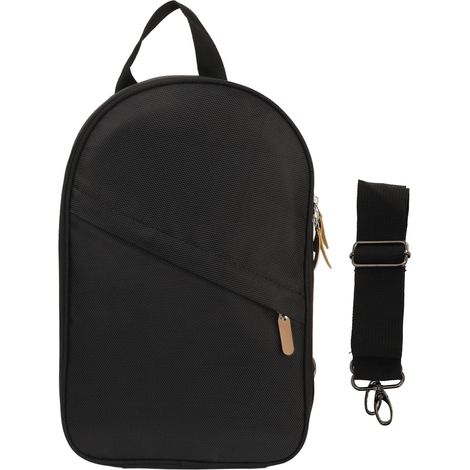 Sac de rangement ustensiles de cuisine camping, organisateur multifonction portable en polyester, pochette de transport pour barbecue extérieur et voyage, noir. (1/5)