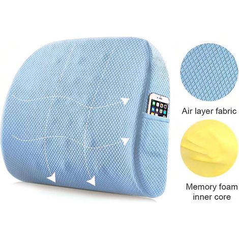 Oreiller lombaire 3D multifonctionnel en mousse à mémoire de forme souple, compatible avec une chaise, au bureau, en voiture ou à la maison. (1/5)